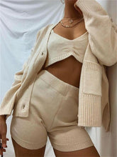 Load image into Gallery viewer, Simple And Comfortable Solid Color Women'S Knitted Three-Piece Suit
