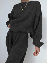 Load image into Gallery viewer, Fashion Loose Long Sleeve Round Neck Knitted Two-Piece Suit
