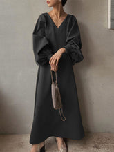 Load image into Gallery viewer, Fashion Long Sleeve V-neck Dressing Elegant Maxi Dress
