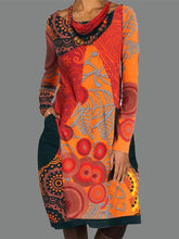 Load image into Gallery viewer, Leaf Print Irregular Midi Dress
