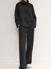 Load image into Gallery viewer, Women'S Comfortable Solid Color High Collar Loose Two-Piece Suit
