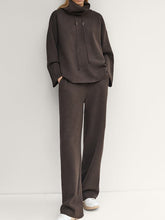Load image into Gallery viewer, Women'S Comfortable Solid Color High Collar Loose Two-Piece Suit
