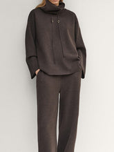 Load image into Gallery viewer, Women'S Comfortable Solid Color High Collar Loose Two-Piece Suit
