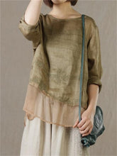 Load image into Gallery viewer, Vintage Literary Embroidery Round Neck Women'S Blouse
