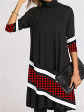 Load image into Gallery viewer, Retro Plaid Stitching Casual Women'S Dress

