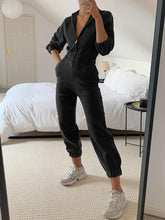 Load image into Gallery viewer, Fashion Casual V-Neck Zipper Loose Jumpsuit
