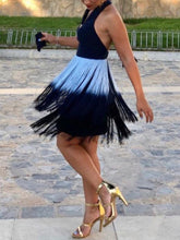 Load image into Gallery viewer, Fashion Sexy Halterneck Tassel Party Dress
