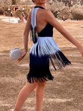 Load image into Gallery viewer, Fashion Sexy Halterneck Tassel Party Dress
