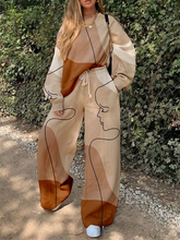 Load image into Gallery viewer, Ladies Casual Trendy Portrait Pants Sweatshirt Suit Two Piece Suit

