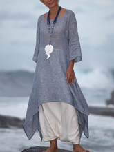 Load image into Gallery viewer, Retro Casual Irregular Hem Women&#39;S Cotton And Linen Suit
