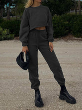 Load image into Gallery viewer, Pure Color Fashion Round Neck Sweatshirt Casual Two-piece Suit
