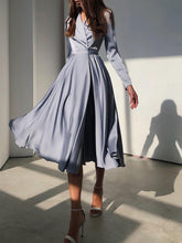 Load image into Gallery viewer, Fashion Elegant Long Sleeve V-Neck Evening Dress
