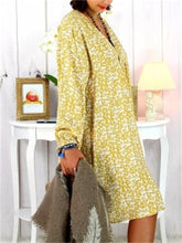 Load image into Gallery viewer, Spring And Summer Pastoral Floral V-Neck Women'S Dress
