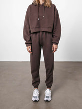 Load image into Gallery viewer, Pure Color Casual Hooded Loose Sports Two-Piece Suit
