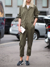Load image into Gallery viewer, Fashion Lapel High Waist Casual Loose Solid Color Jumpsuit
