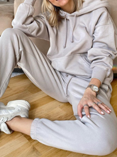 Load image into Gallery viewer, Fashion Hooded Drawstring Long Sleeve Casual Loose Two-piece Suit
