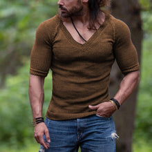 Load image into Gallery viewer, V-Neck Low-Cut Fashion Creative Five-Point Sleeve Sweater
