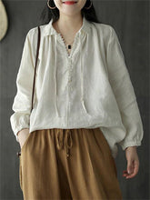 Load image into Gallery viewer, Retro Romantic Lace-Up Women'S Long-Sleeved Shirt
