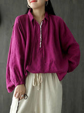 Load image into Gallery viewer, Retro Romantic Lace-Up Women'S Long-Sleeved Shirt

