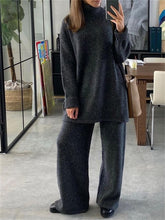 Load image into Gallery viewer, Simple Solid Color High Neck Women'S Knitted Suit
