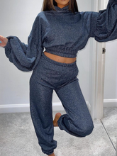 Load image into Gallery viewer, Hooded Lantern Sleeve Loose Casual Two-piece Suit

