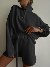 Load image into Gallery viewer, Buttons Stand Collar Long Sleeves Two-Piece Suit
