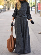 Load image into Gallery viewer, Fashion Mid-Sleeve High Neck Dress Two-Piece Suit
