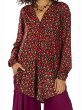 Load image into Gallery viewer, Floral Print V-Neck Button Blouse
