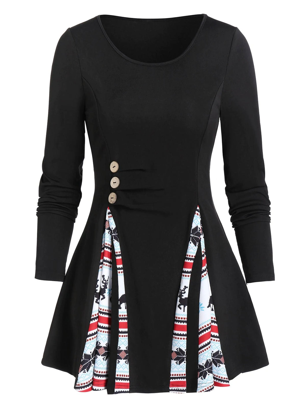 Casual Plaid Stitching Long Sleeve Women'S Dress
