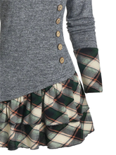 Load image into Gallery viewer, V-Neck Plaid Stitching Long Sleeve Women'S Dress
