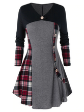 Load image into Gallery viewer, Casual Temperament Plaid Stitching Women&#39;S Dress
