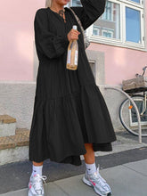 Load image into Gallery viewer, Fashion V-neck Lantern Sleeve Casual Loose Dress
