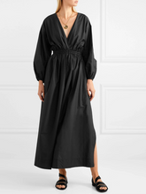Load image into Gallery viewer, Sexy V-neck High Waist Elegant Solid Color Casual Dress
