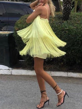 Load image into Gallery viewer, Fashion Sexy Suspender V-Neck Fringed Party Dress
