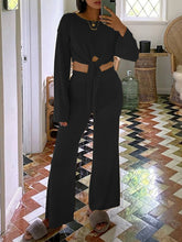 Load image into Gallery viewer, Fashion Irregular Hem Solid Color Loose Knit Two-piece Suit
