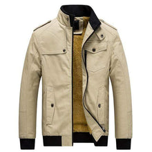 Load image into Gallery viewer, Men'S Solid Color Fashion Warm Standing Collar Zipper Jacket
