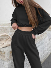 Load image into Gallery viewer, Short Top Elastic Band Pants Two-Piece Suit
