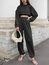 Load image into Gallery viewer, Short Top Elastic Band Pants Two-Piece Suit
