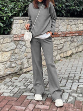 Load image into Gallery viewer, Half High Neck Knitted Casual Loose Two-Piece Suit
