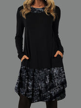 Load image into Gallery viewer, Printed Round Neck Stitching Dress
