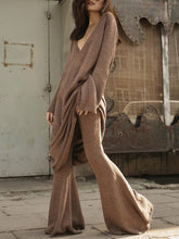 Load image into Gallery viewer, Fashion Casual Long-Sleeved V-Neck Knitted Loose Two-Piece Suit

