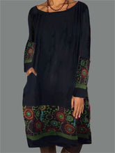 Load image into Gallery viewer, Ethnic Print Stitching Casual Women&#39;S Dress
