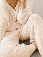Load image into Gallery viewer, Women'S Solid Color Casual And Comfortable V-Neck Button Knitted Suit
