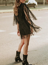 Load image into Gallery viewer, Fashion Elegant Tassel Solid Color Mini Dress
