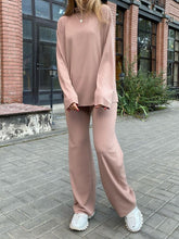 Load image into Gallery viewer, High Collar Buttons Knitting Two-Piece Suit
