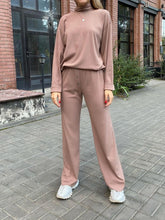 Load image into Gallery viewer, High Collar Buttons Knitting Two-Piece Suit
