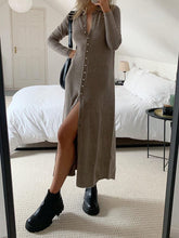 Load image into Gallery viewer, Fashion Slim Long Cardigan Button Knit Sweater Dress
