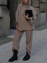 Load image into Gallery viewer, Irregular Side Split Loose Knitting Two-piece Suit
