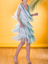 Load image into Gallery viewer, Fashion  Elegant V-Neck Sleeveless Fringe Midi Dress
