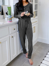 Load image into Gallery viewer, Solid Color Round Neck Waistband Casual Pocket Jumpsuit
